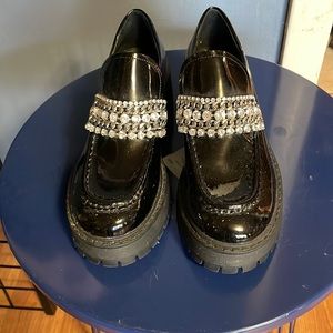 Steve Madden chunky patent leather platform loafers sz 7.5